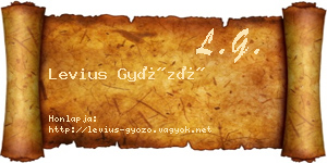 Levius Győző névjegykártya